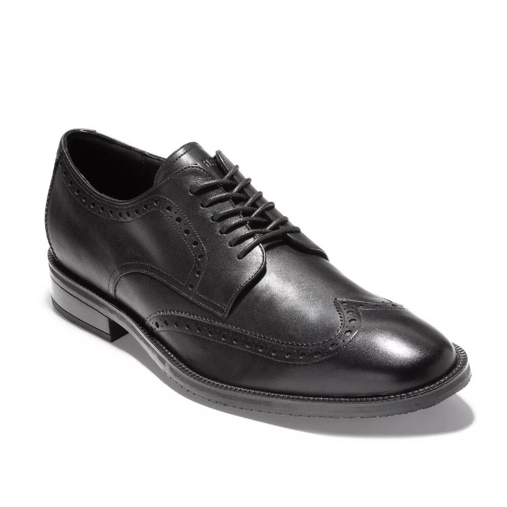 Cole Haan Wingtip Oxfords Men's 12M Modern Essentials Black Leather C34262